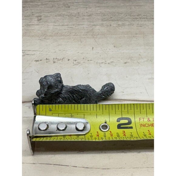 Vtg Lot Of 6 Pewter Animal Figurines Cats Bears Bulls - Picture 8 of 16